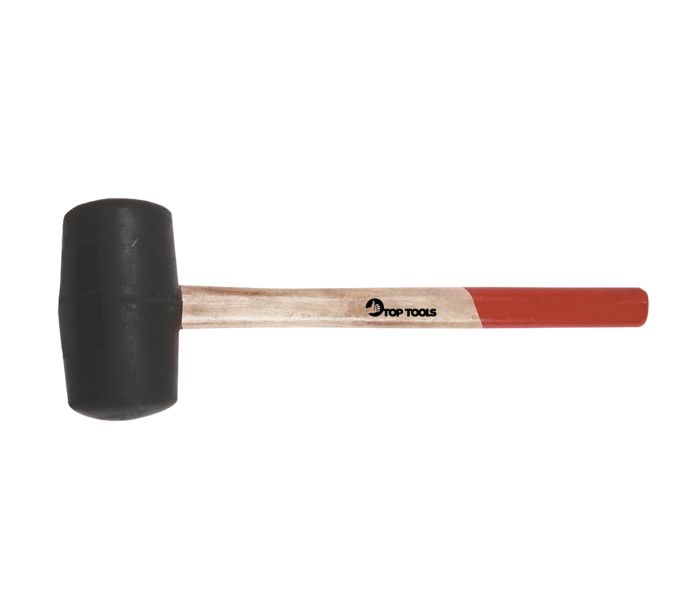 Киянка гумова 400 г, 60 мм, рукоятка дерев'яна Top Tools (02A325)